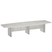OfficeSource  Boat Shaped Conference Table with Elliptical Base - 12' - Arcadia White