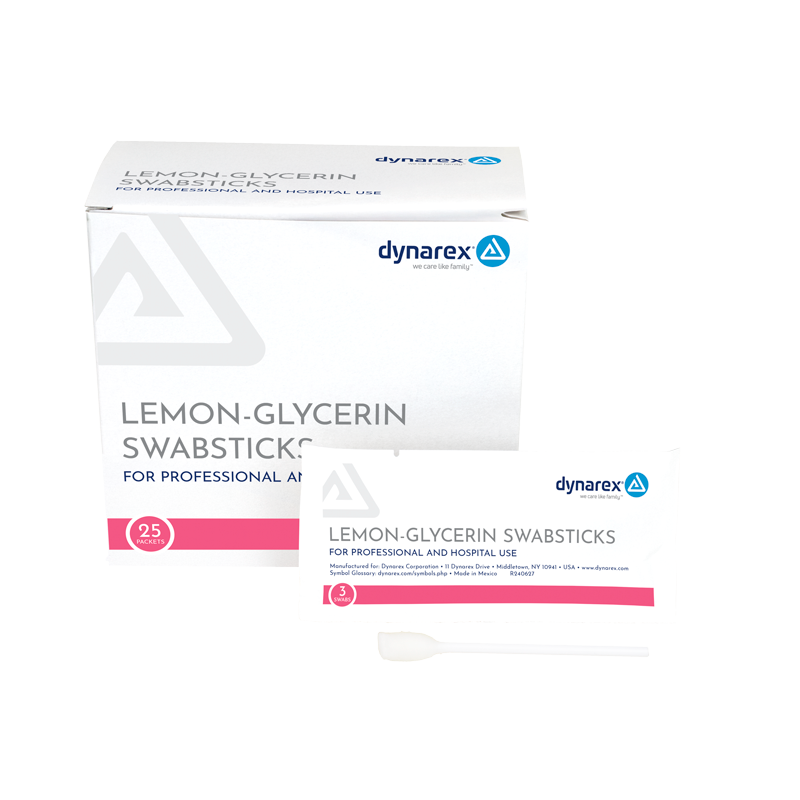 Lemon-Glycerin Swabsticks, 3 Swabsticks per Packet - 25 packets per Box/10 Boxes per Case