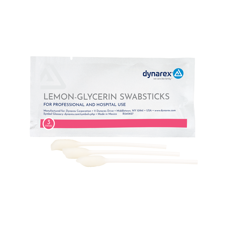 Lemon-Glycerin Swabsticks, 3 Swabsticks per Packet - 25 packets per Box/10 Boxes per Case