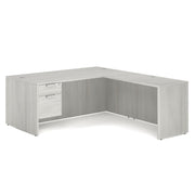 OfficeSource OS Laminate Collection Single 3/4 Pedestal ''L'' Desk - 71'' x 36'' - Arcadia White