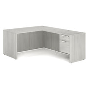 OfficeSource OS Laminate Collection Single 3/4 Pedestal "L" Desk - 60" x 30" - Arcadia White