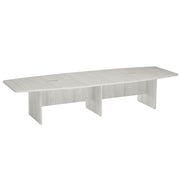 OfficeSource  Boat Shaped Conference Table with Slab Base - 145" - Arcadia White