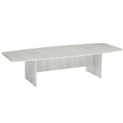 OfficeSource  Boat Shaped Conference Table with Slab Base - 95" - Arcadia White