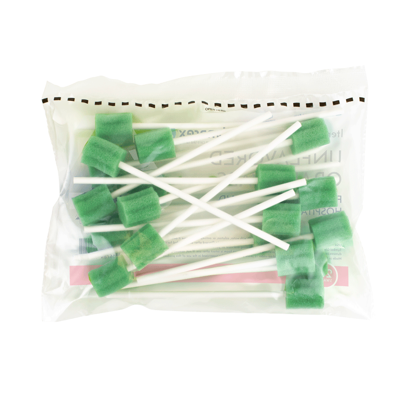 Oral Swabsticks, Unflavored, 20 Swabsticks per Pack - 20 packets per Box/50 Boxes per Case