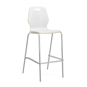 OfficeSource Shay Hourglass Bentwood Bar Height Café Stool - Set of 2 - White