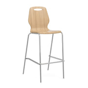 OfficeSource Shay Hourglass Bentwood Bar Height Café Stool - Set of 2 - Natural