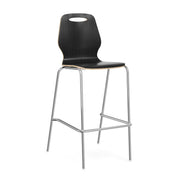 OfficeSource Shay Hourglass Bentwood Bar Height Café Stool - Set of 2 - Carbon Gray