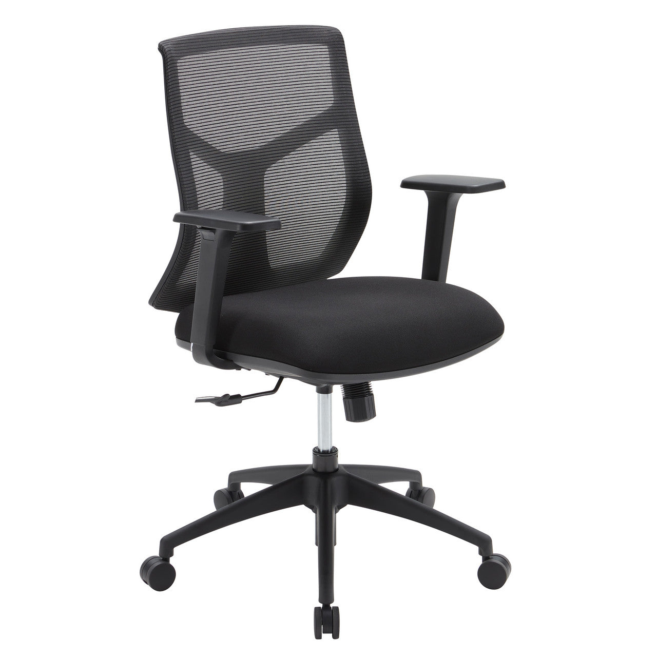 OfficeSource Starlight Mid Back Basic Task Chair with Black Frame - Charcoal Fabric