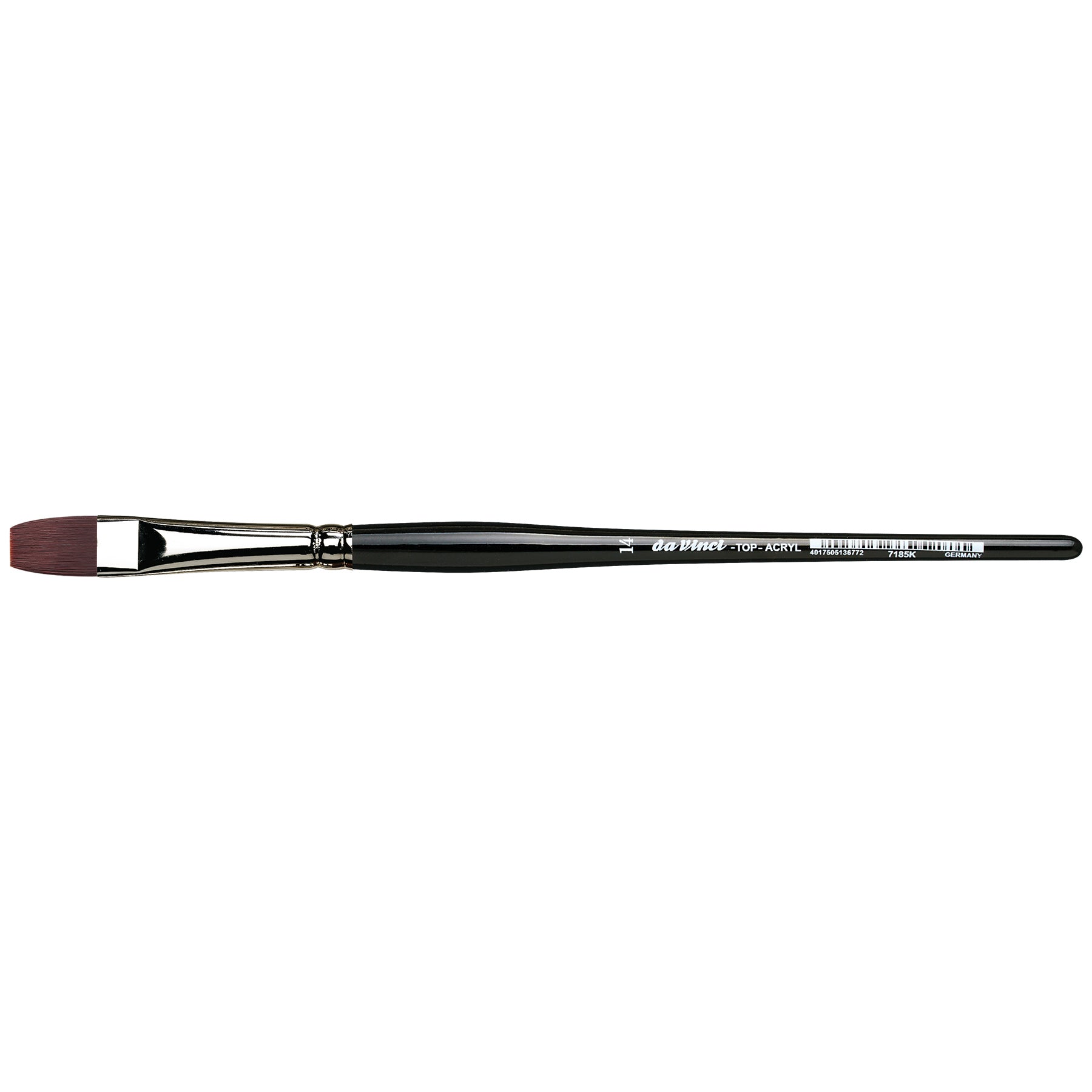 TOP-ACRYL Bright Red-Brown Brush, Synthetic, Acrylic & Oil, Flat, Series 7185K, Size 14