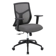 OfficeSource Starlight Mid Back Basic Task Chair with Black Frame - Light Gray Fabric