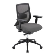 OfficeSource Starlight Mid Back Luxe Task Chair with Black Frame and Seat Slider - Light Gray Fabric