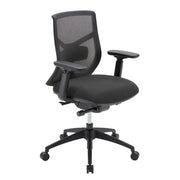 OfficeSource Starlight Mid Back Luxe Task Chair with Black Frame and Seat Slider - Charcoal Fabric