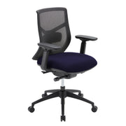 OfficeSource Starlight Mid Back Luxe Task Chair with Black Frame and Seat Slider - Navy Blue Fabric