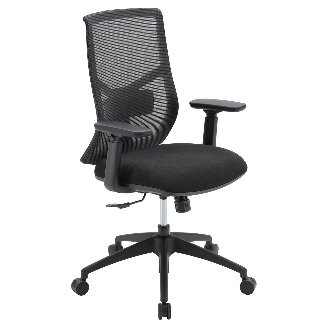 OfficeSource Starlight High Back Basic Task Chair with Black Frame - Black Fabric