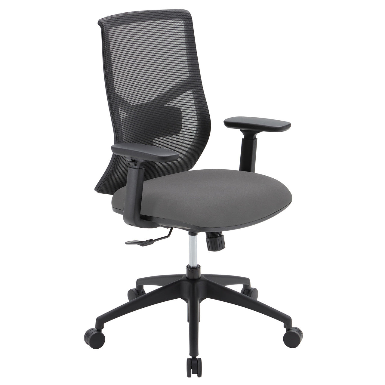 OfficeSource Starlight High Back Basic Task Chair with Black Frame - Light Gray Fabric