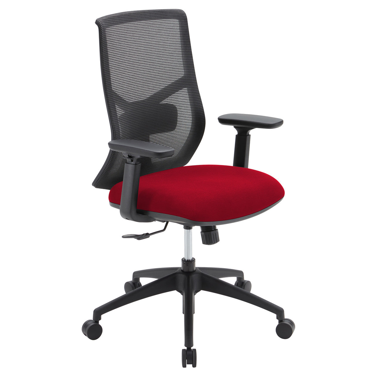 OfficeSource Starlight High Back Basic Task Chair with Black Frame - Red Fabric