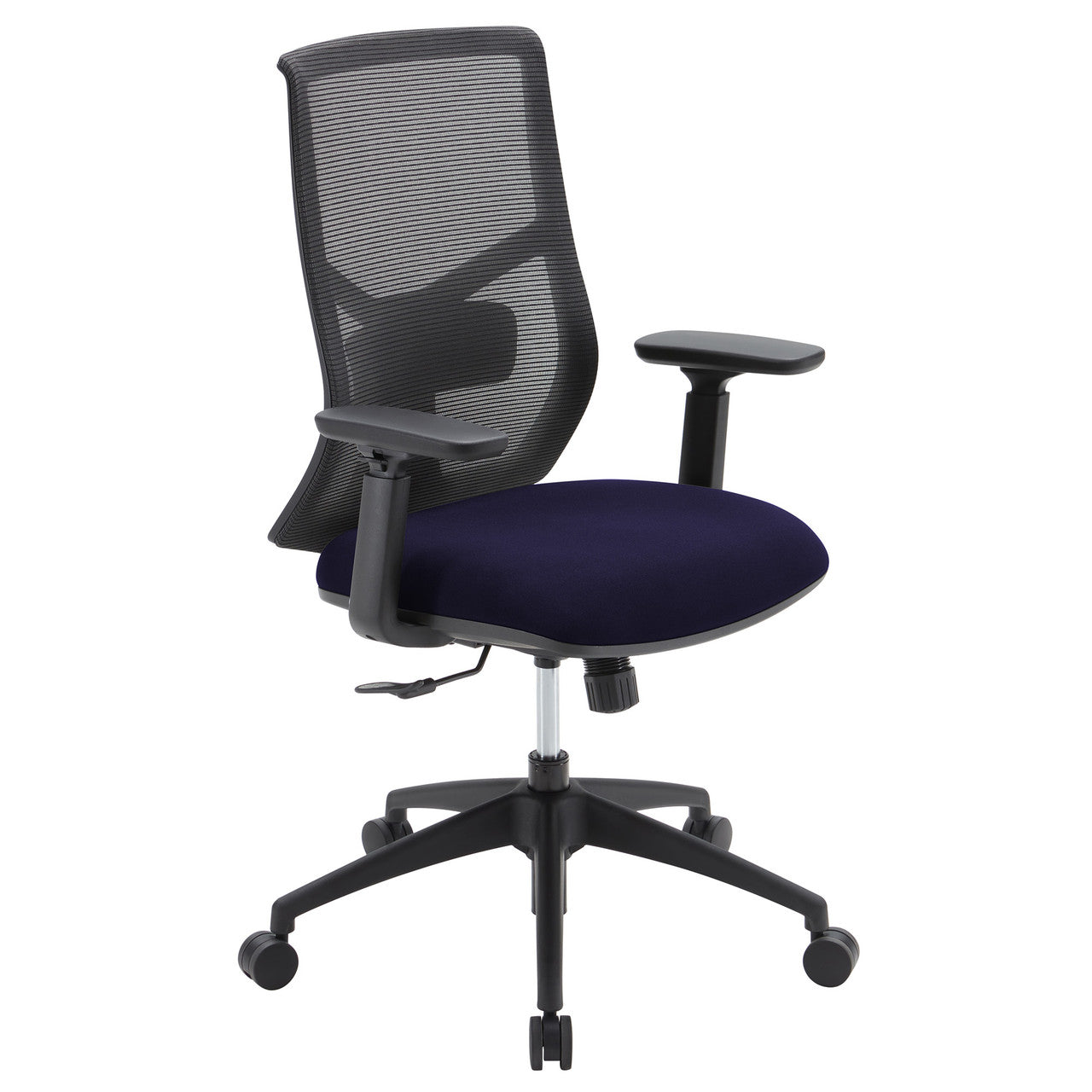 OfficeSource Starlight High Back Basic Task Chair with Black Frame - Navy Blue Fabric