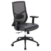OfficeSource Starlight High Back Basic Task Chair with Black Frame - Black Leather
