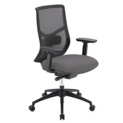 OfficeSource Starlight High Back Max Task Chair with Black Frame and Seat Slider - Light Gray Fabric