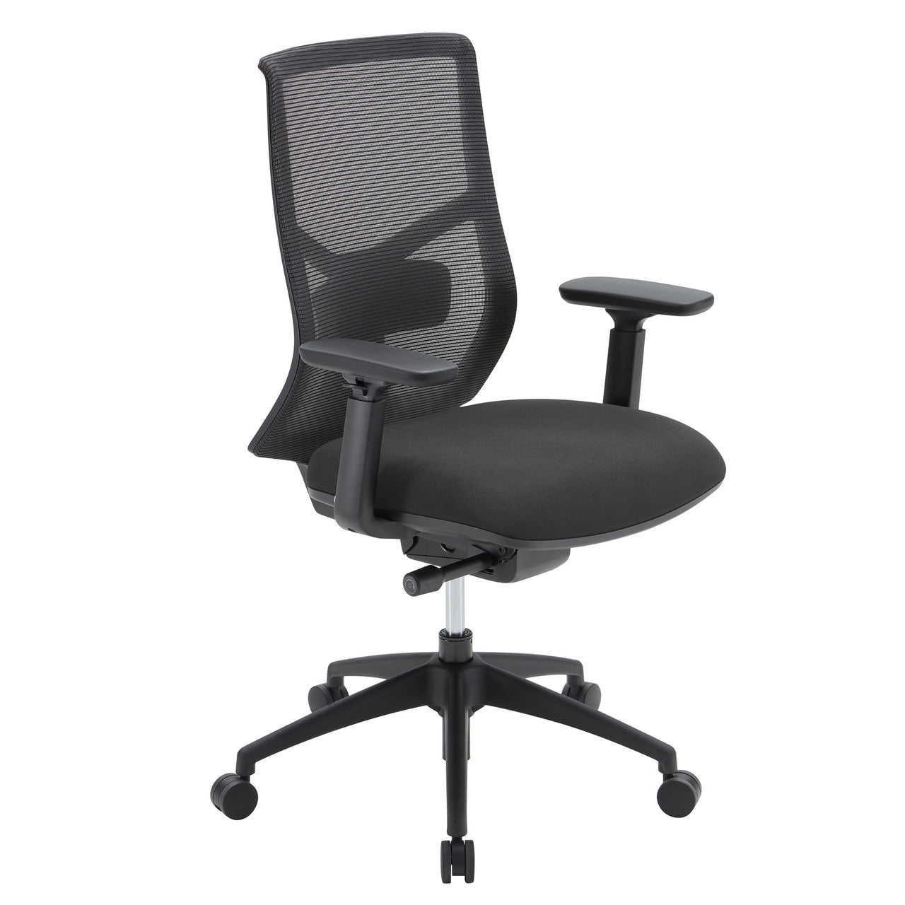 OfficeSource Starlight High Back Max Task Chair with Black Frame and Seat Slider - Charcoal Fabric
