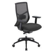 OfficeSource Starlight High Back Max Task Chair with Black Frame and Seat Slider - Charcoal Fabric