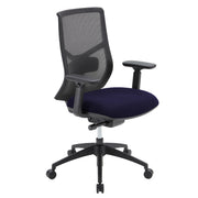 OfficeSource Starlight High Back Max Task Chair with Black Frame and Seat Slider - Navy Blue Fabric