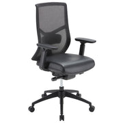 OfficeSource Starlight High Back Max Task Chair with Black Frame and Seat Slider - Black PU Leather