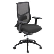 OfficeSource Starlight High Back Luxe Task Chair with Black Frame and Seat Slider - Charcoal Fabric