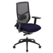 OfficeSource Starlight High Back Luxe Task Chair with Black Frame and Seat Slider - Navy Blue Fabric