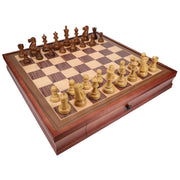 Weighted English Chess Set, 19 in. Board with Storage, 3.5 in King