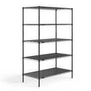 OfficeSource  5-Shelf 48"Wx24"Dx72"H Wire Rack - Black