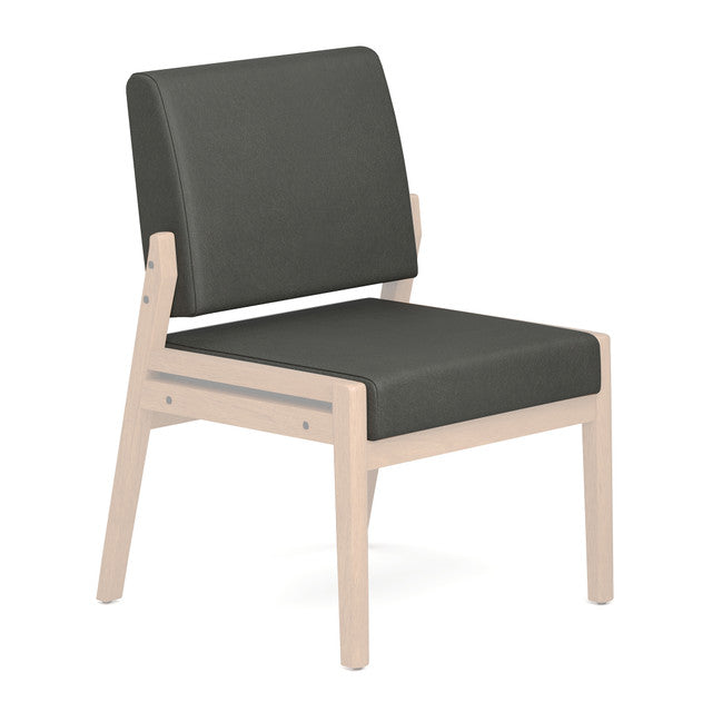 OfficeSource Aiden Reception Seating Base and Back - Smoke PU Leather