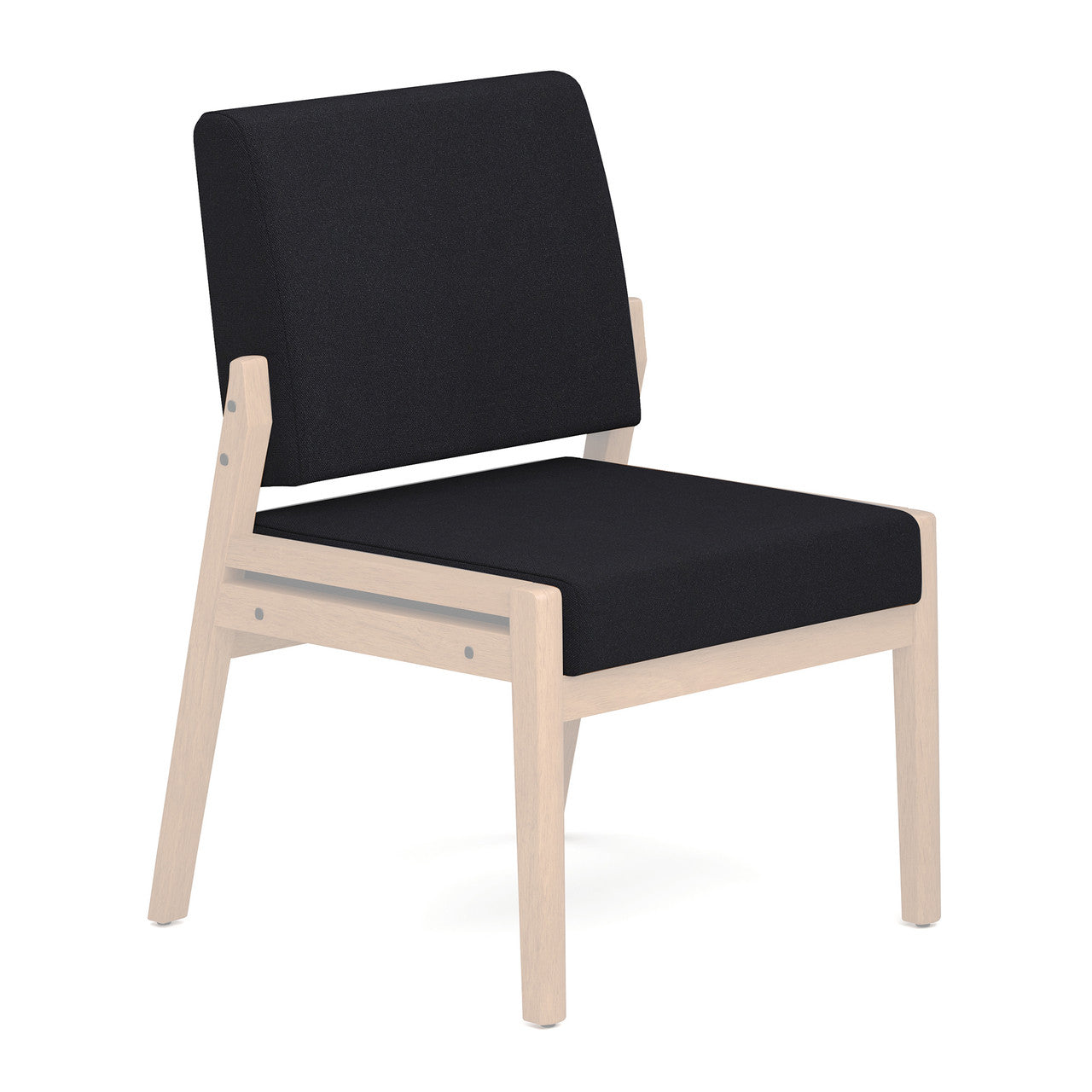 OfficeSource Aiden Reception Seating Base and Back - Black Fabric