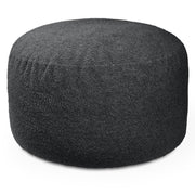 Jaxx Saxx Shearling Faux-Lamb 4 Ft Large Round Bean Bag for Modern Interior Design (Black)