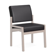OfficeSource Baker Reception Seating Base and Back - Black PU Leather