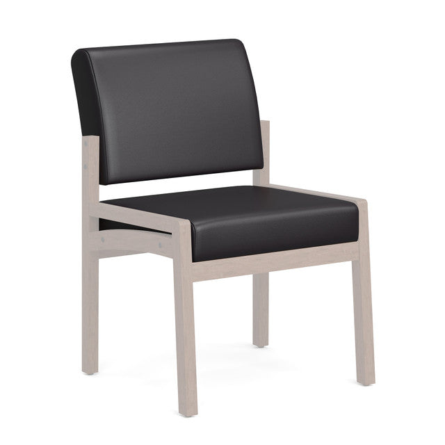 OfficeSource Baker Reception Seating Base and Back - Black PU Leather