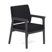 OfficeSource Aiden Single Seat with Full Arm - Coastal Gray Frame - Black Fabric