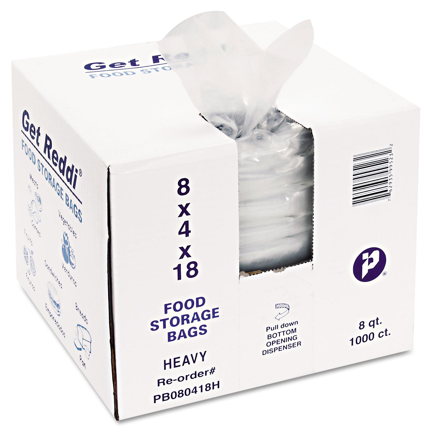2 gal Capacity - 8" Width x 4" Depth x 0.04 mil (1 Micron) Thickness - Natural, Clear - Poly - Food, Sanitary - 1 Carton