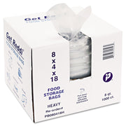 2 gal Capacity - 8" Width x 4" Depth x 0.04 mil (1 Micron) Thickness - Natural, Clear - Poly - Food, Sanitary - 1 Carton