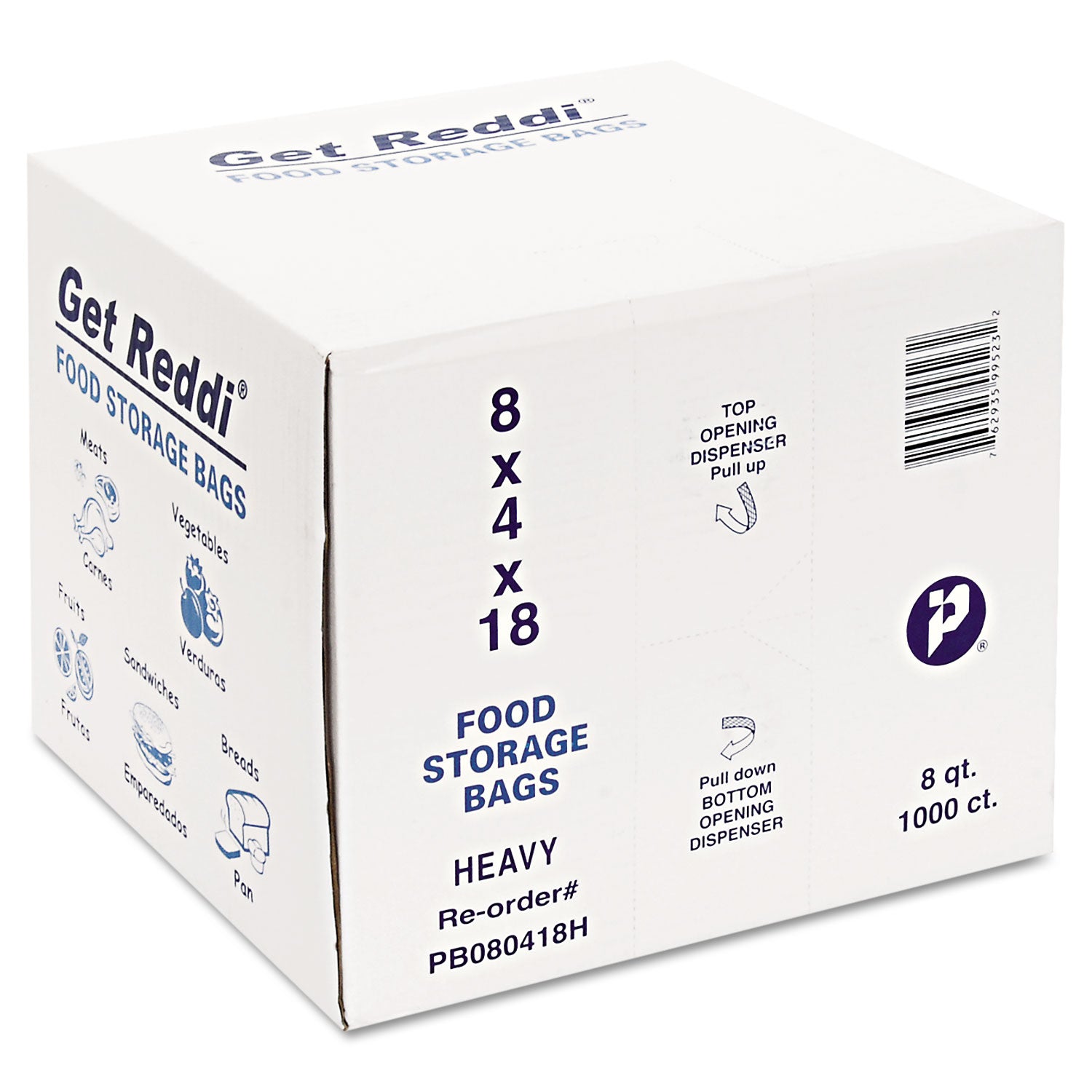 2 gal Capacity - 8" Width x 4" Depth x 0.04 mil (1 Micron) Thickness - Natural, Clear - Poly - Food, Sanitary - 1 Carton