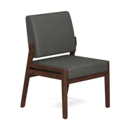 OfficeSource Aiden Single Seat with Half Arm - Mocha Frame - Smoke PU Leather
