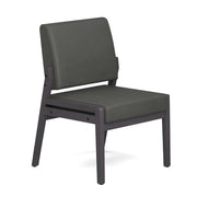 OfficeSource Aiden Single Seat with Half Arm - Coastal Gray Frame - Smoke PU Leather