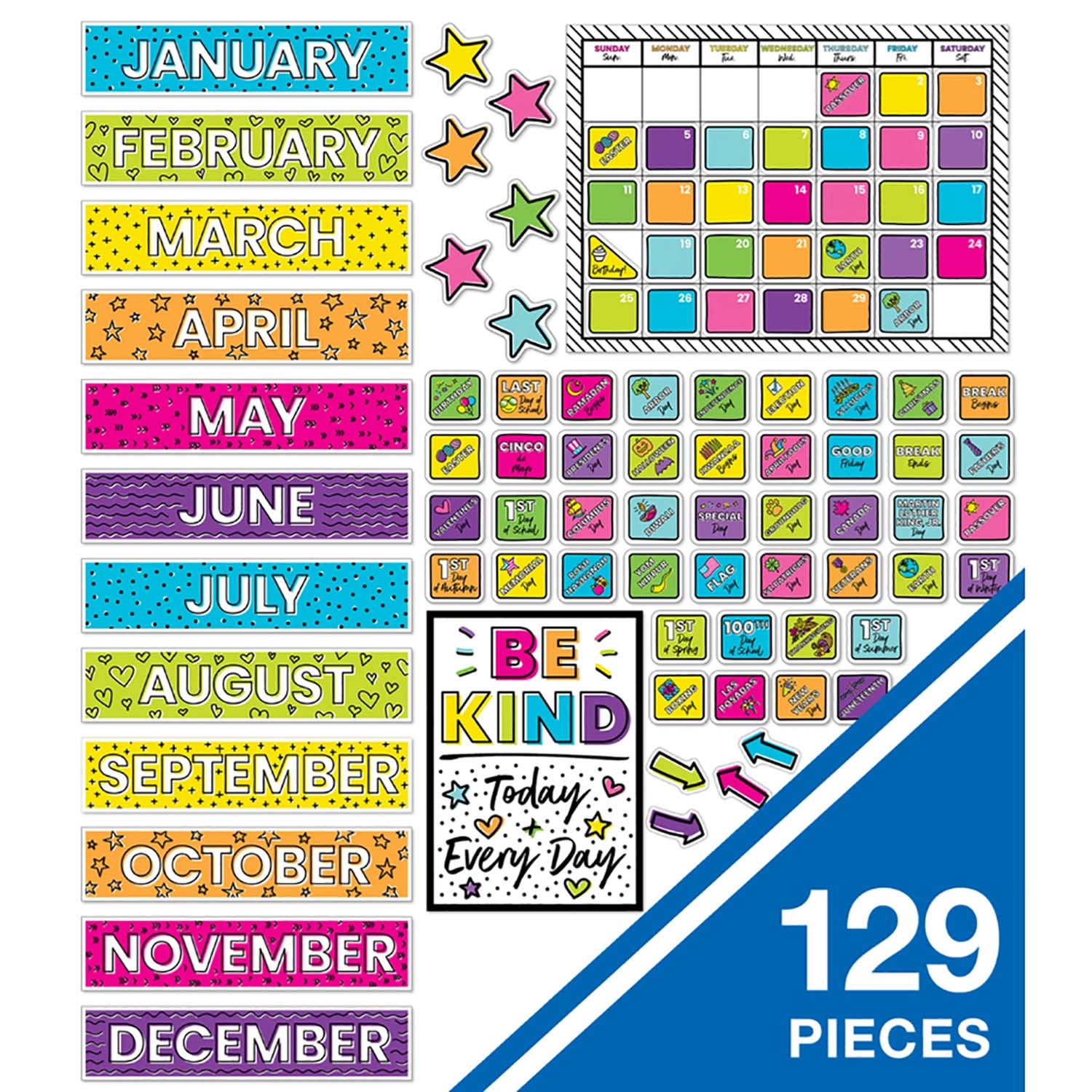 Kind Vibes Calendar Bulletin Board Set