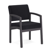 OfficeSource Baker Single Seat with Full Arm - Coastal Gray Frame - Black Fabric