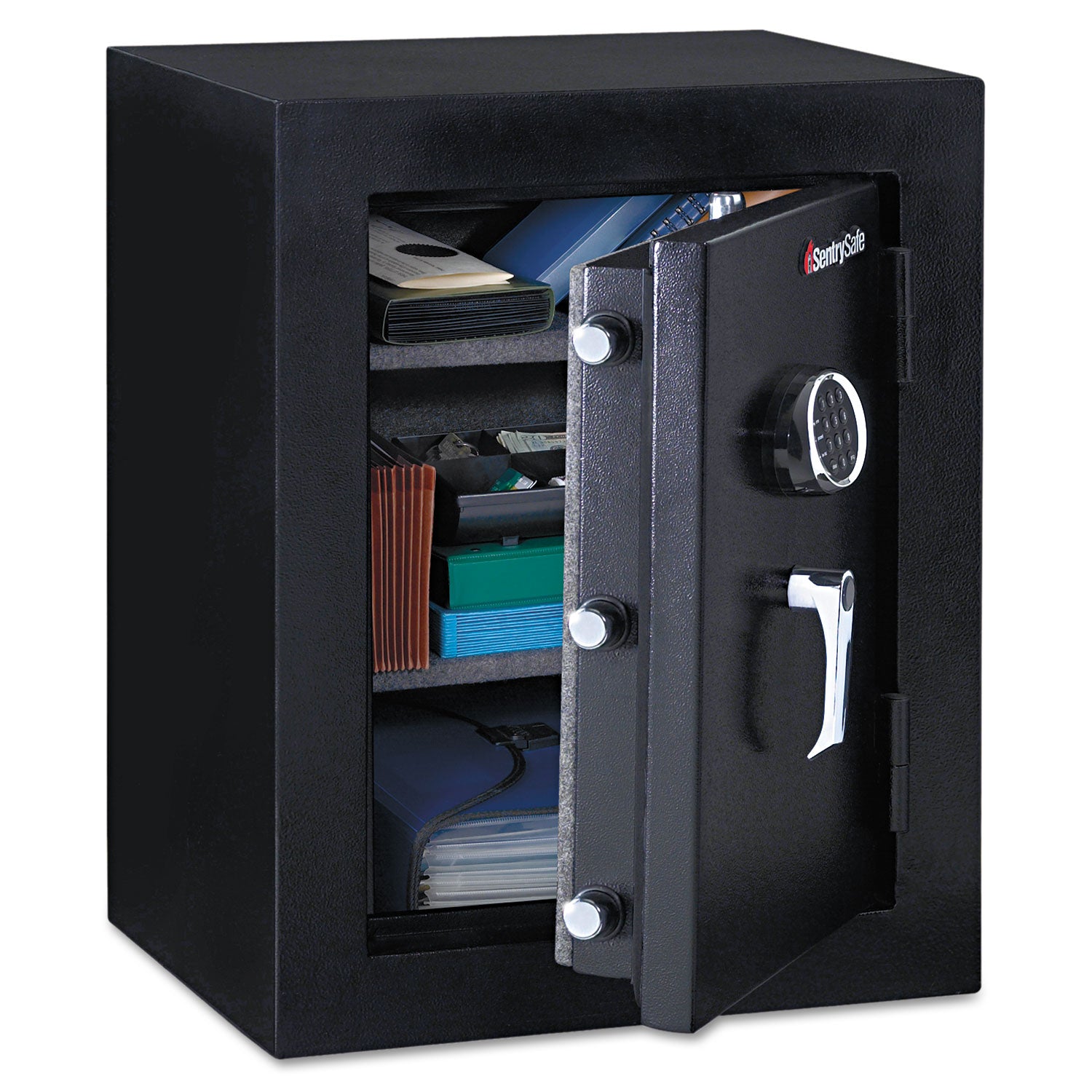 3.39 ft³ - Digital, Programmable Lock - Pry Resistant, Water Resistant, Fire Resistant, Scratch Resistant - for Document, Home, Office - Overall Size 27.8" Height x 21.7" Width x 19" Depth - Steel