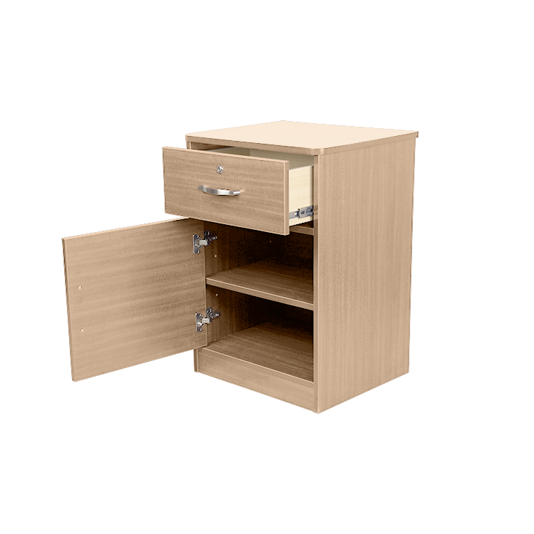 One Door / One Drawer Nightstand, Light Oak, 1pc/cs