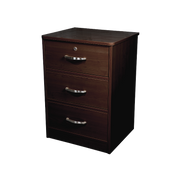 Three Drawer Nightstand, Mahogany, 1pc/cs