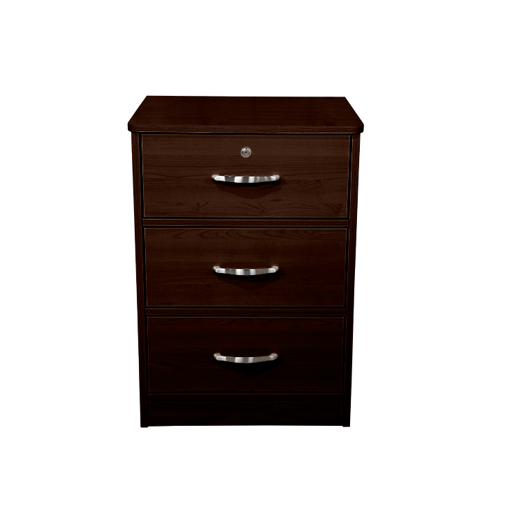 Three Drawer Nightstand, Mahogany, 1pc/cs