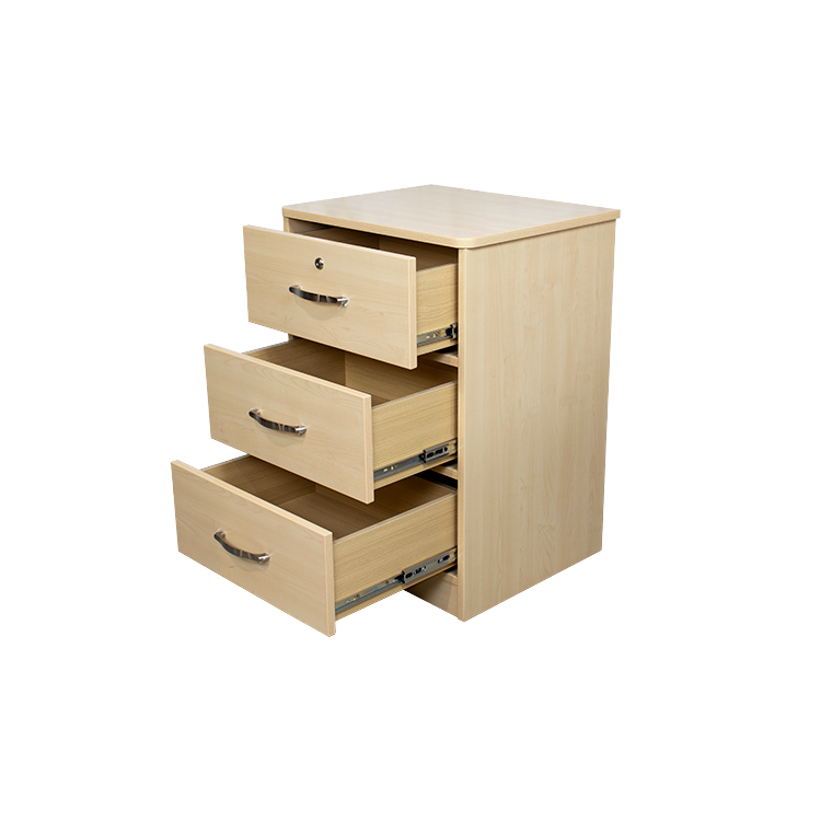 Three Drawer Nightstand, Light Oak, 1pc/cs