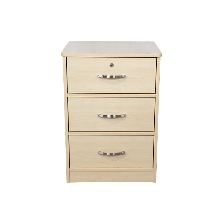 Three Drawer Nightstand, Light Oak, 1pc/cs